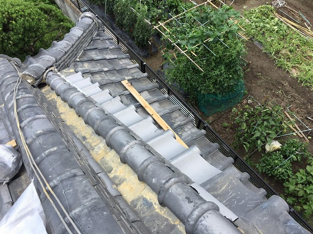 瓦屋根ケラバ瓦修理